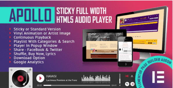 Apollo Sticky Full Width HTML5 Audio Player