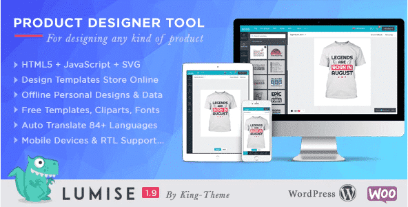 Product Designer for WooCommerce WordPress Lumise