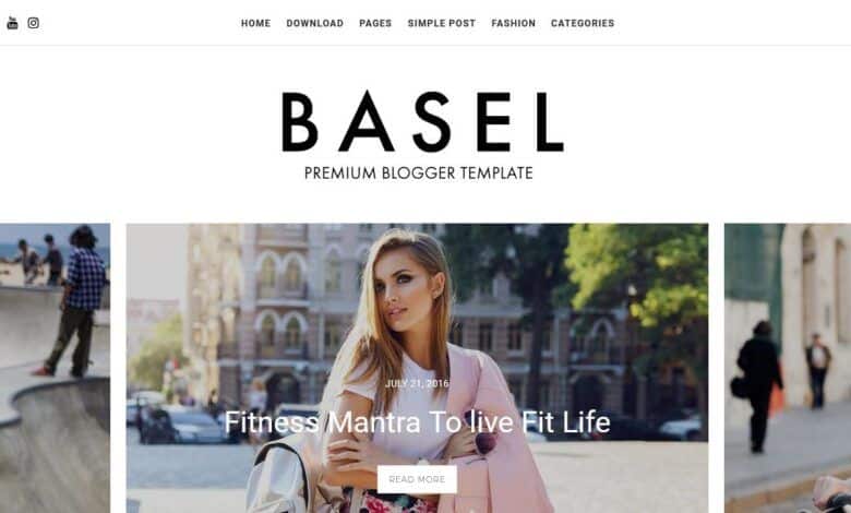 Plantilla de Blogger de moda y respuesta personal de Basilea