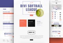 Get a FREE Softball League Layout Pack for Divi