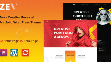 Zev Tema WordPress para portafolios personales creativos