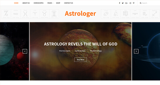 Tema de WordPress para astrología