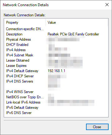 Encuentre la dirección IP de su enrutador en la configuración de red de Windows